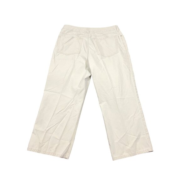 Lands End Khakis Cropped Pants Womens 12 Beige Tan Cotton Blend Pants - Picture 8 of 11